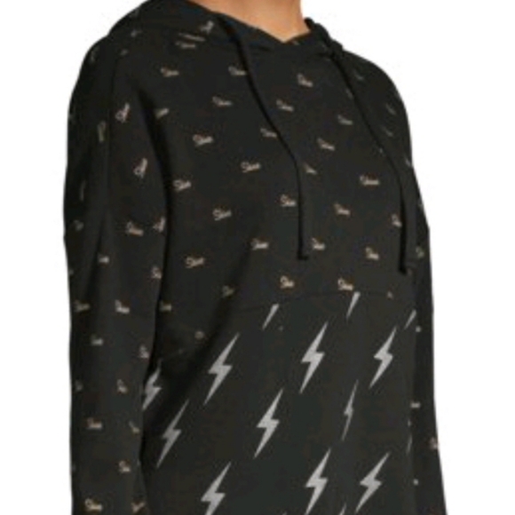 Shine Twin Print Hoodie Large (11-13) Black Soot - Picture 4 of 6